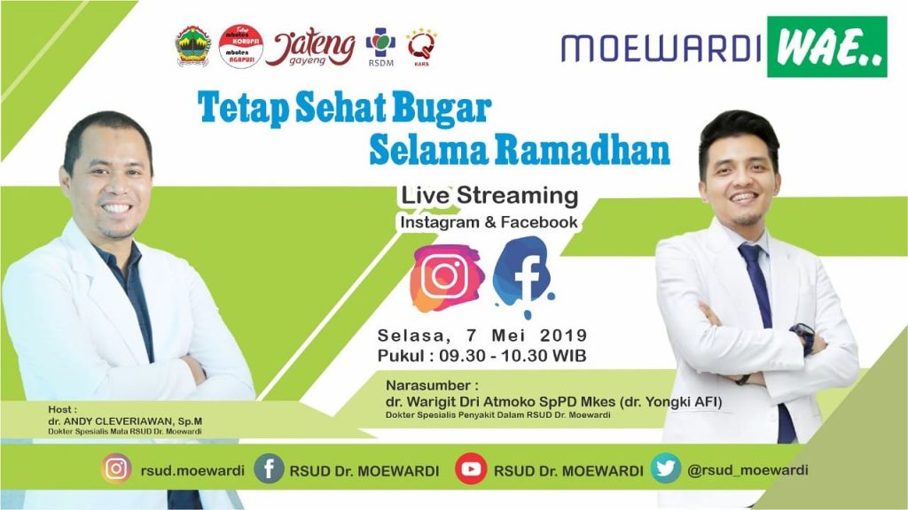 Moewardi Wae akan bagi-bagi tips bagaimana tetap sehat dan bugar selama bulan puasa