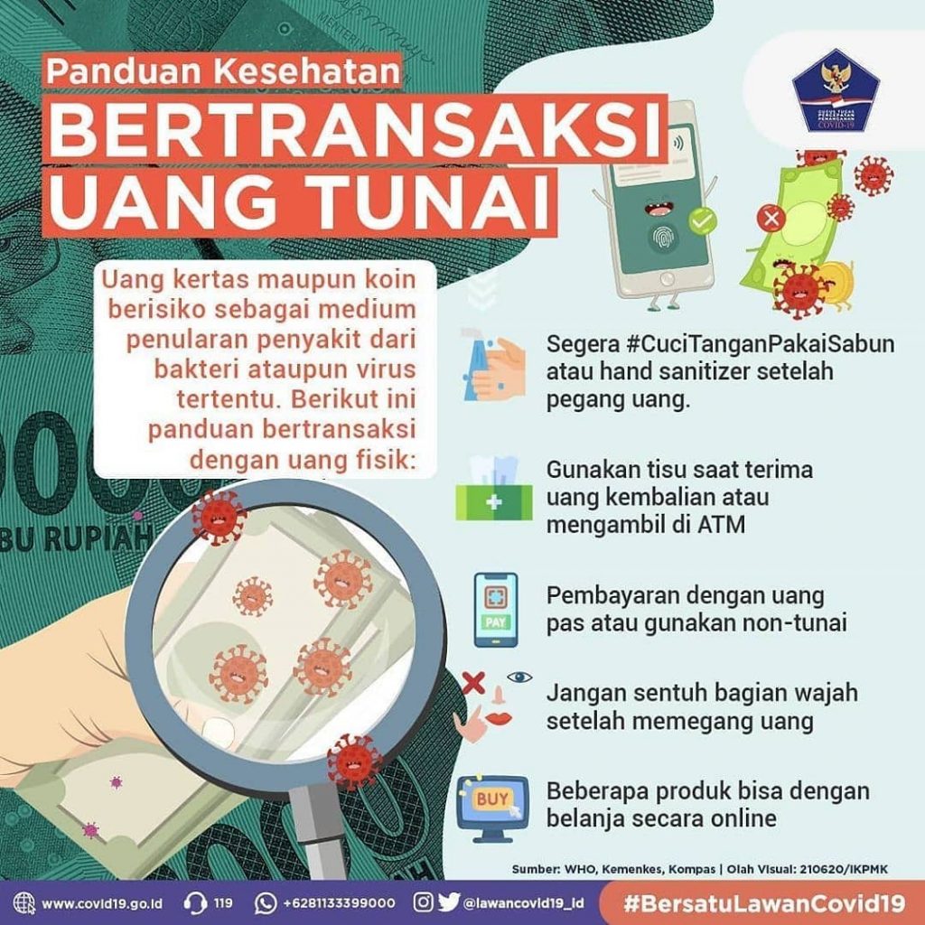 panduan bertransaksi dengan uang tunai supaya tetap sehat dan aman ya