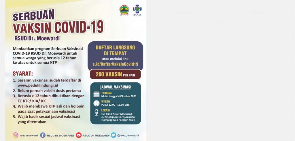 Serbuan Vaksin COVID-19 RSUD Dr. Moewardi