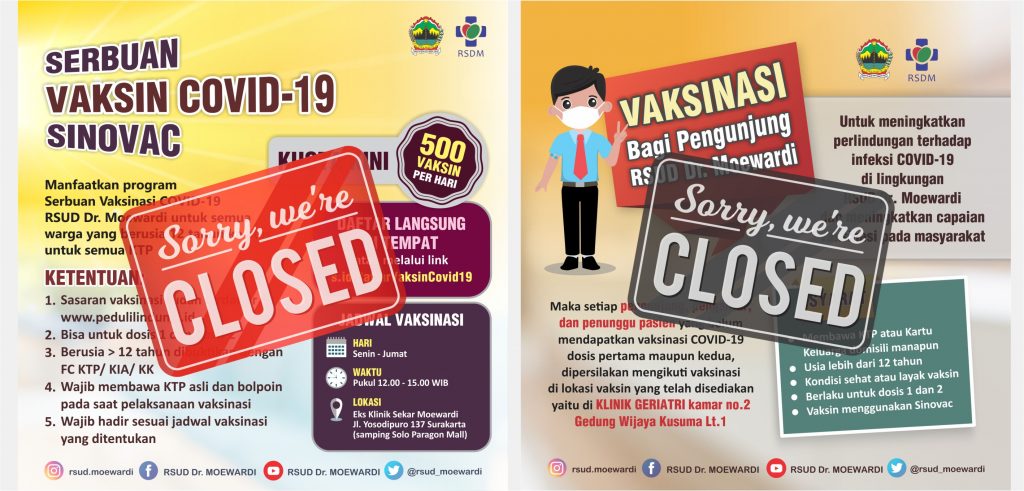 “Serbuan Vaksin COVID-19” di RSUD Dr. Moewardi Dihentikan
