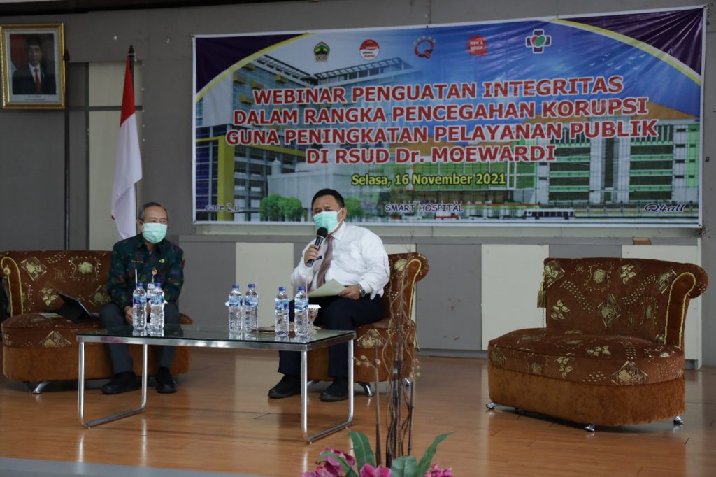 Webinar Penguatan Integritas Dalam Rangka Pencegahan Korupsi Guna Peningkatan Pelayanan Publik di RSUD Dr. Moewardi