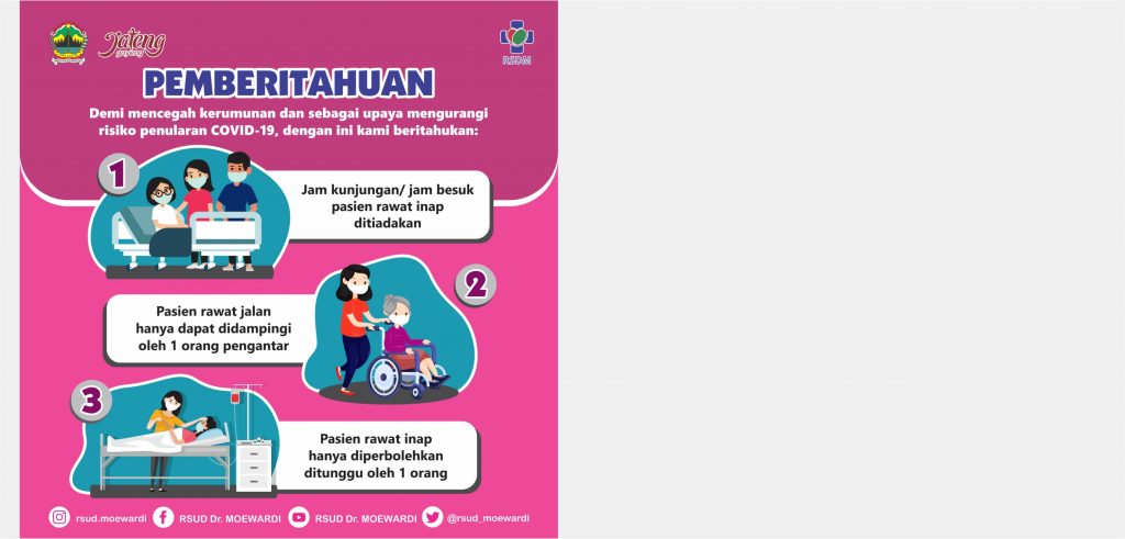 Pemberitahuan Aturan Penunggu dan Pengantar Pasien di RSUD Dr. Moewardi