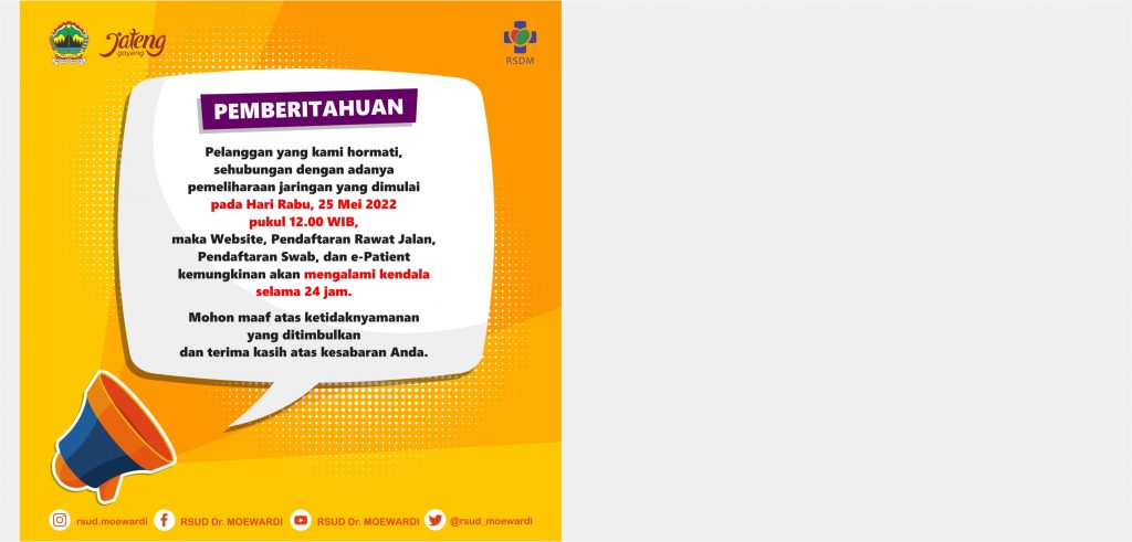 Pemberitahuan Adanya Kendala Karena Pemeliharaan Jaringan