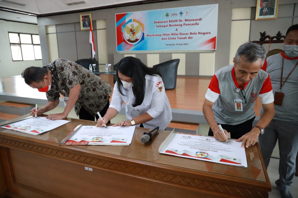 Deklarasi RSUD Dr. Moewardi sebagai Benteng Pancasila dan Workshop Nilai-Nilai Dasar Bela Negara dan Cinta Tanah Air