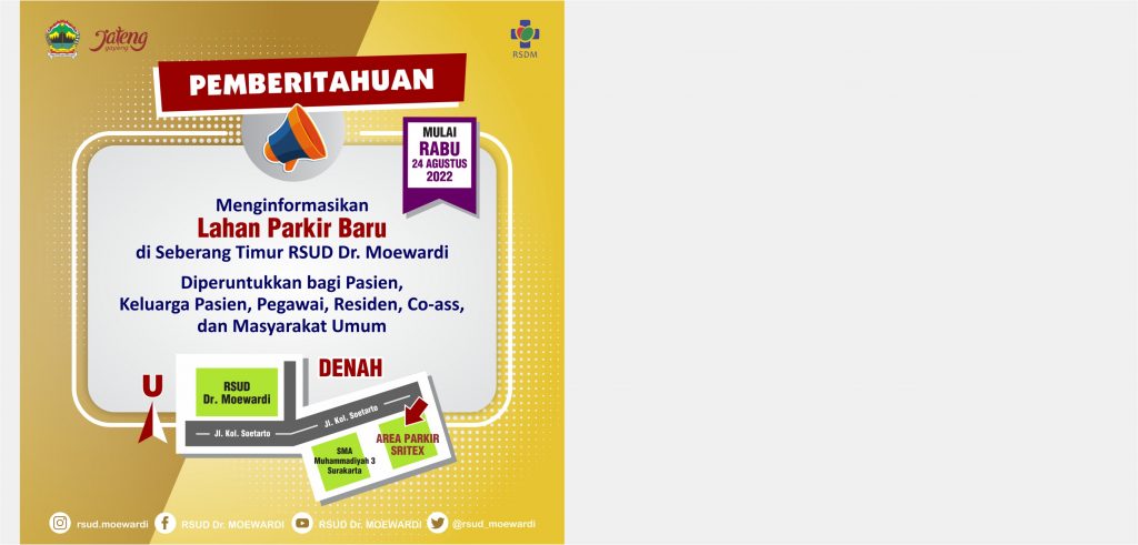 Informasi “Lahan Parkir Baru” bagi Pengunjung RSDM