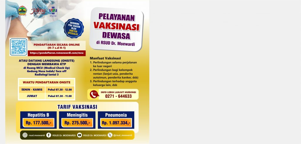 Pelayanan Vaksinasi Dewasa di RSUD Dr. Moewardi